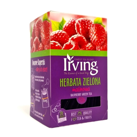 Herbata IRVING zielona malinowa 20 torebek